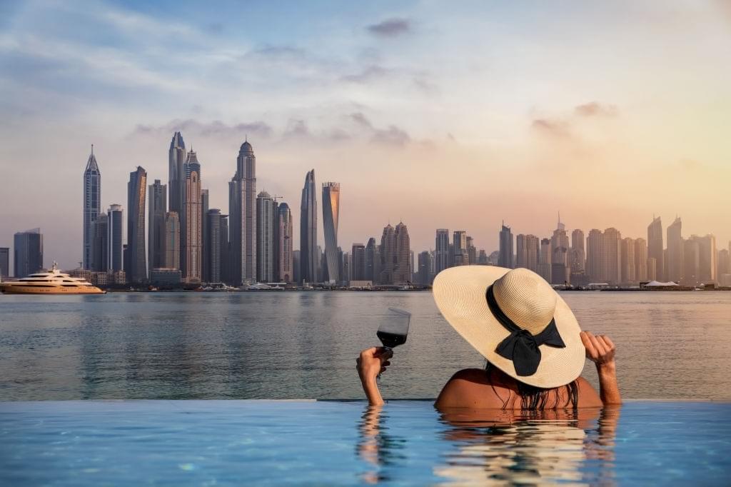 Admire the towering skyscrapers that surround Dubai